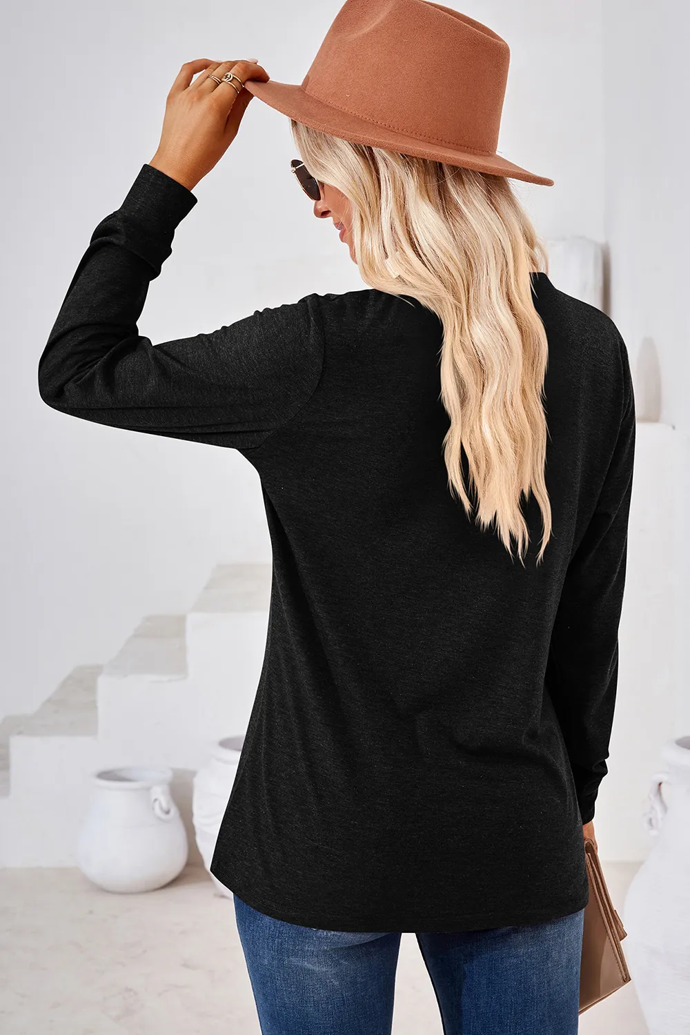 Notched Long Sleeve T-Shirt, image 20