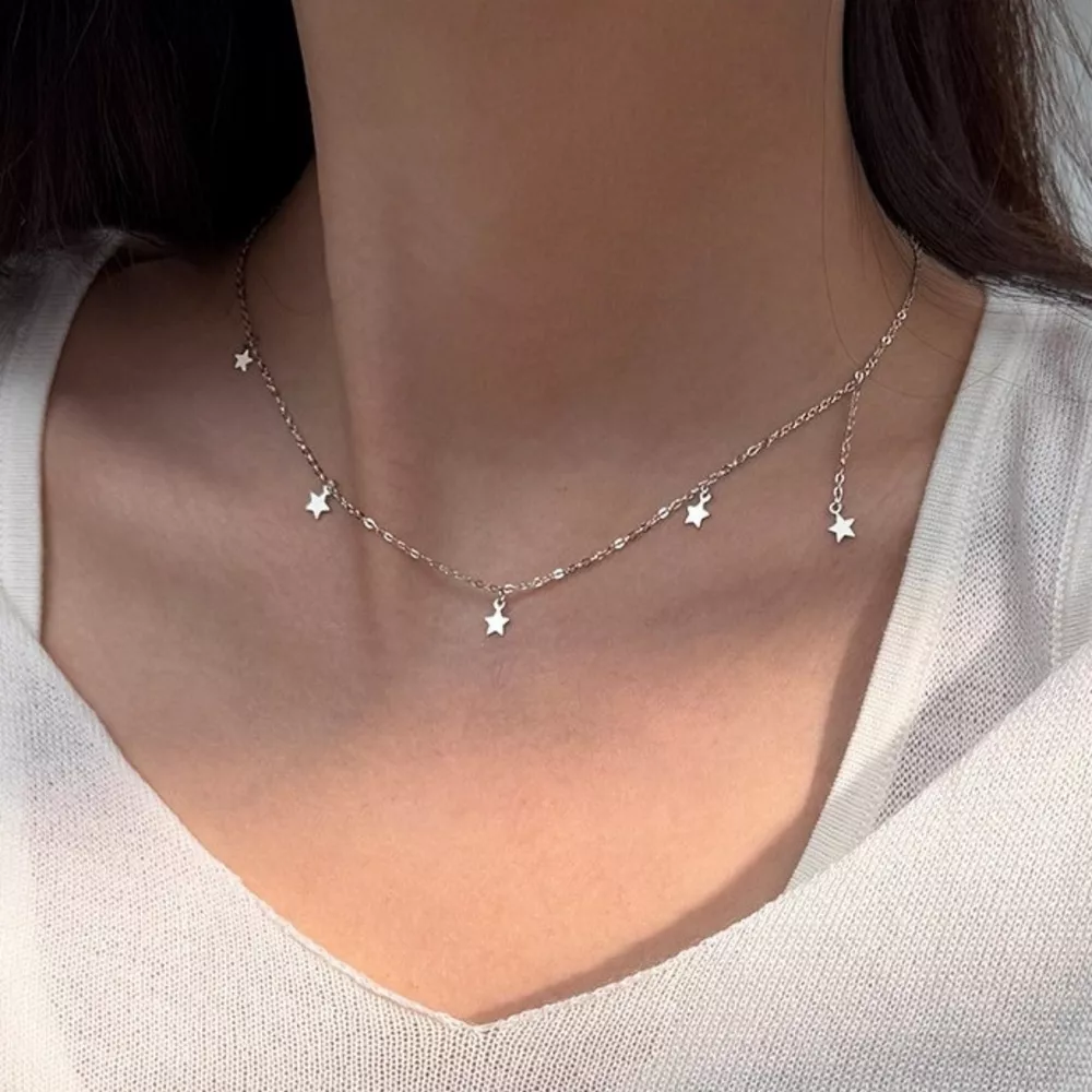 925 Sterling Silver Star Charm Necklace, image 4