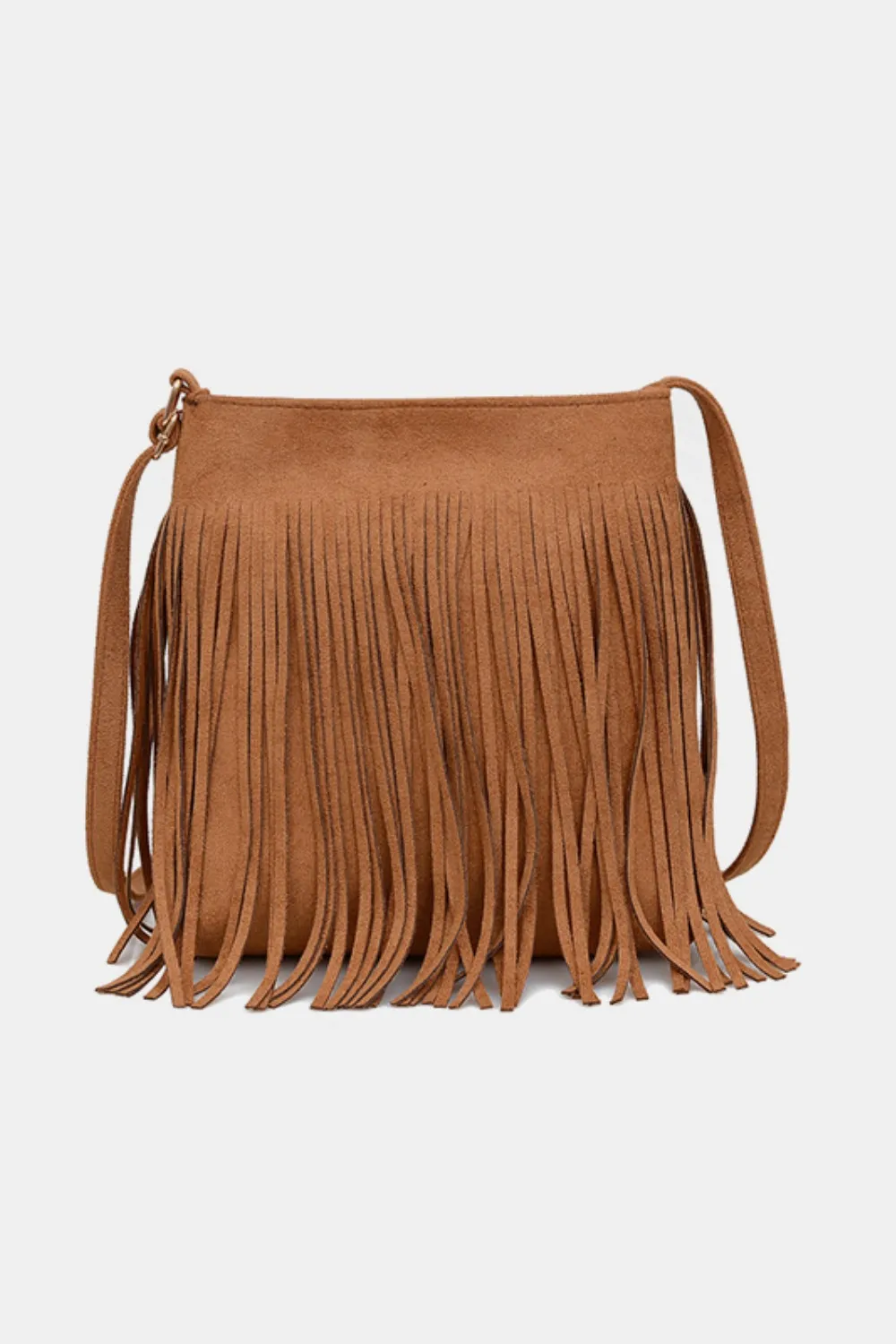 Suede Fringe Shoulder Bag, image 6
