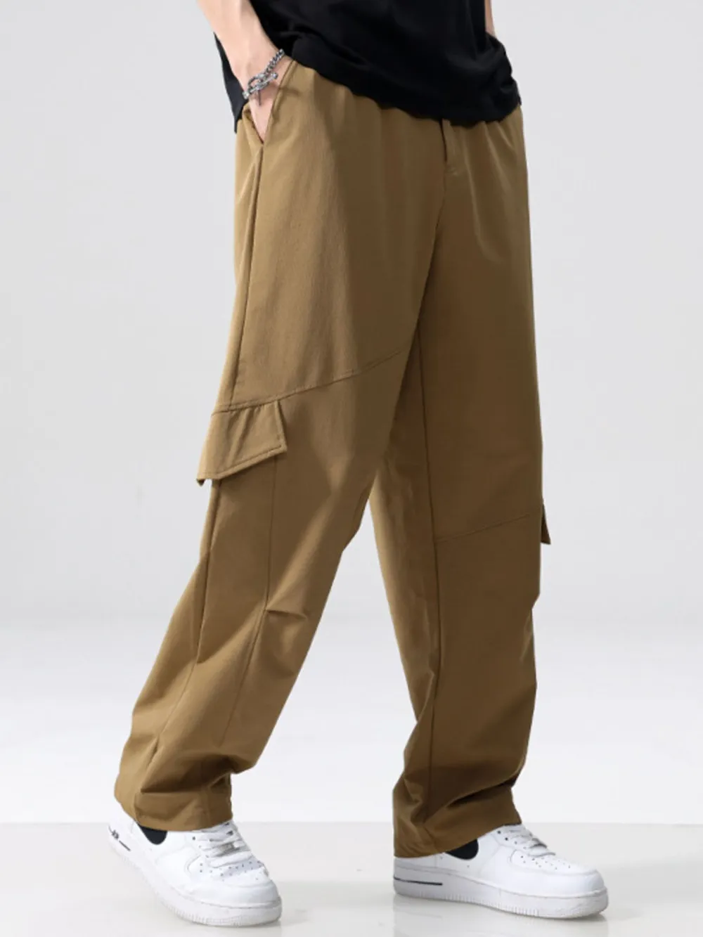 Men's Plus Size Straight Leg Cargo Combat Pants, image 7
