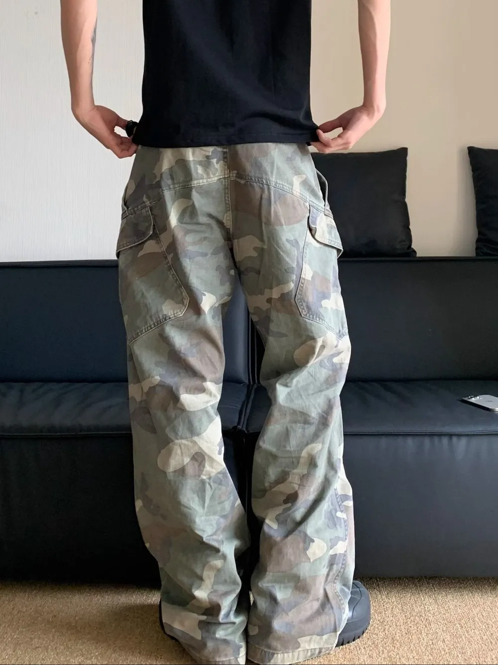 Men's Camouflage Cargo Pants with Multiple Pockets, image 4