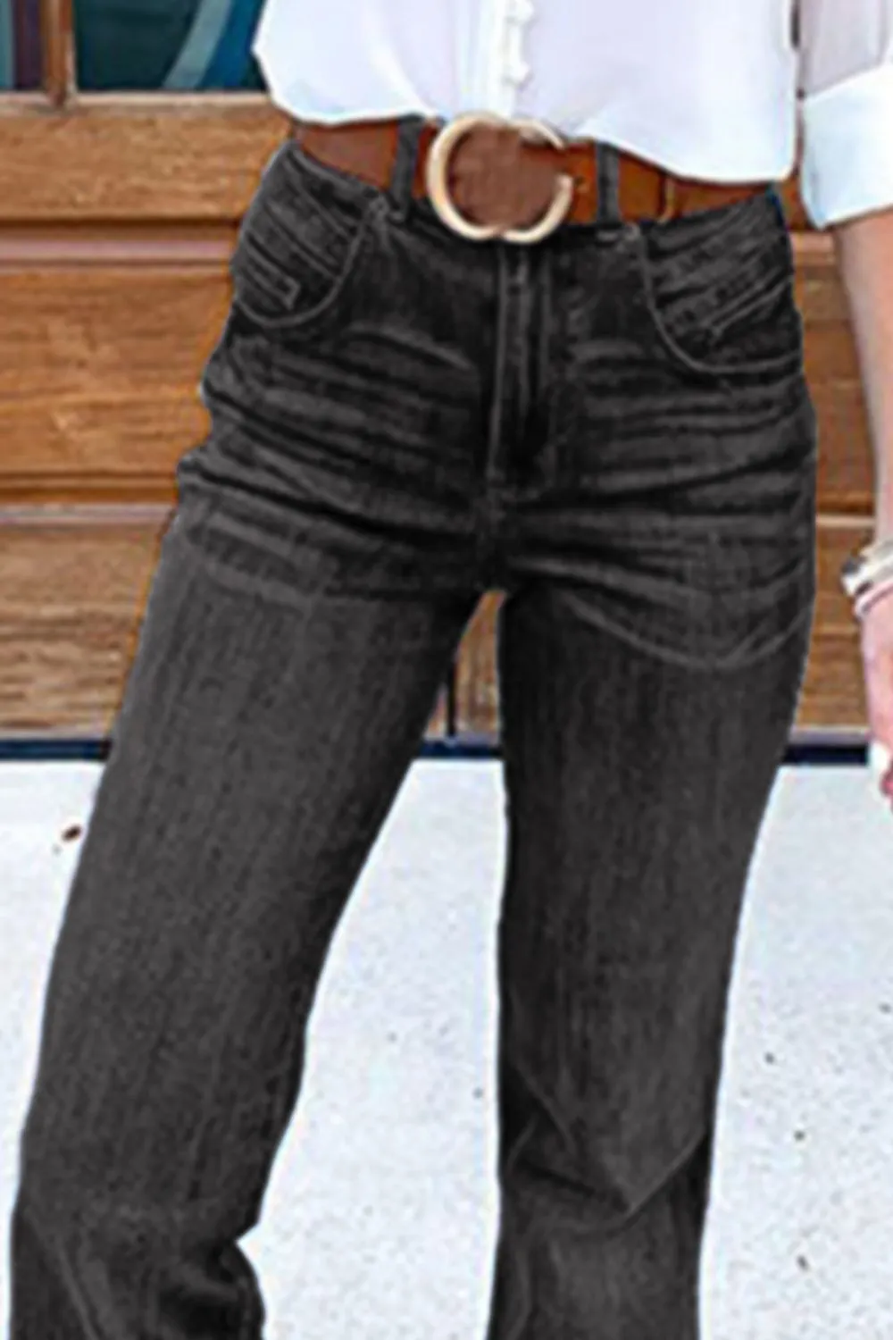 Full Size Flare Jeans with Pockets Plus Size, image 6