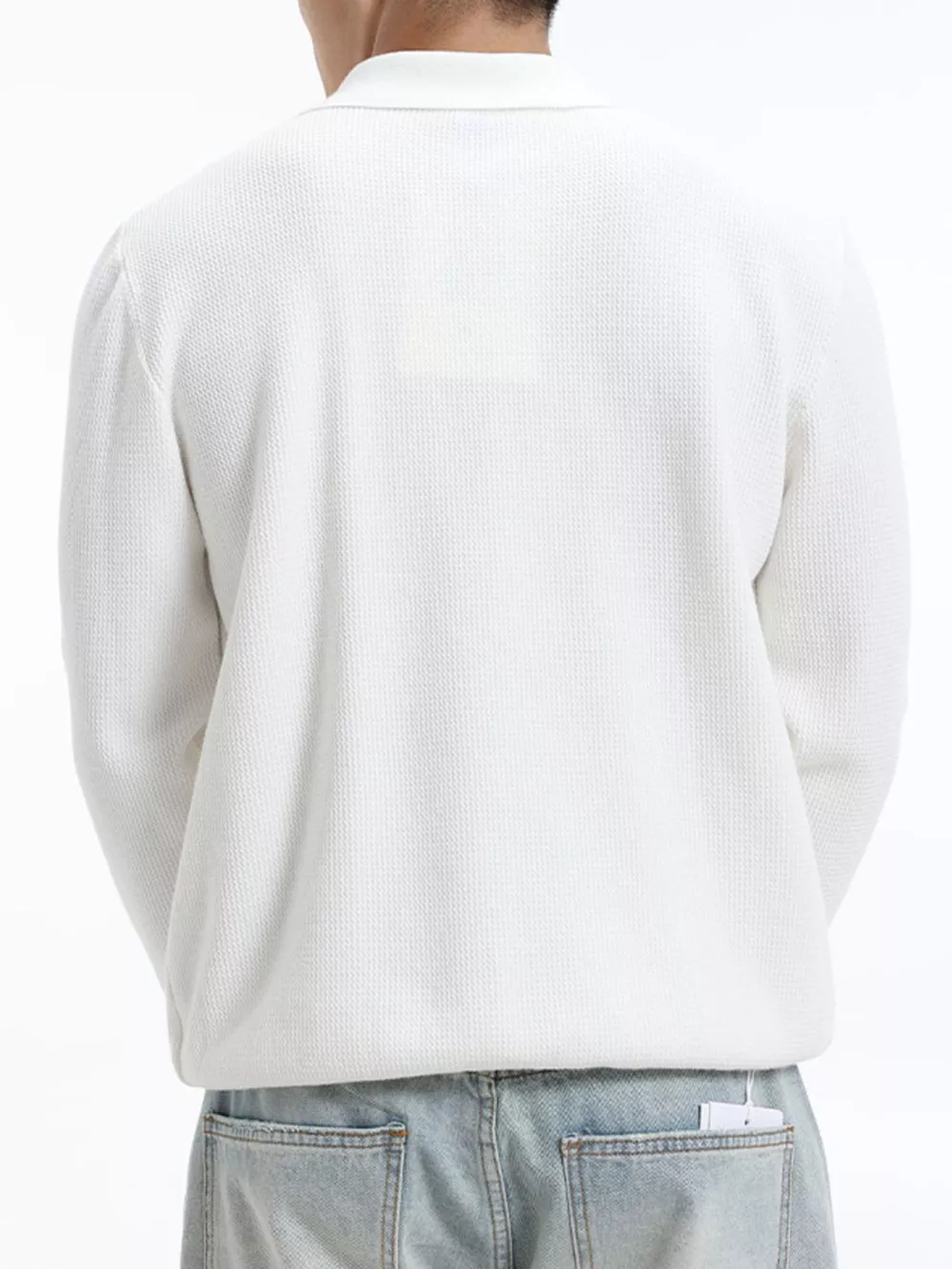 Men's Plus Size Quarter-Zip Textured Knit Top, image 9