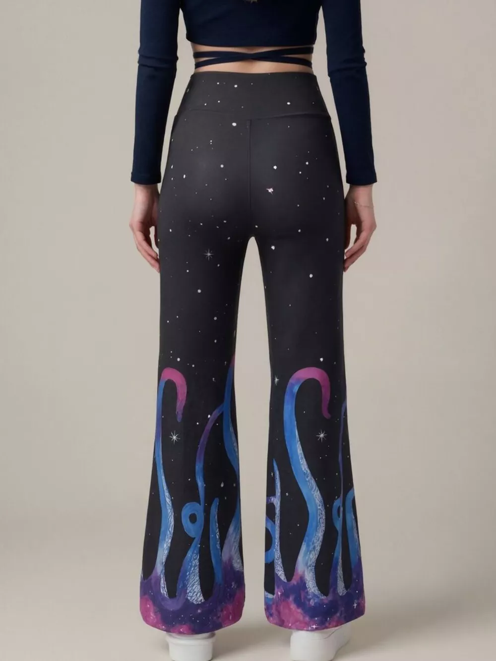 Galaxy Print Flare Pants, image 2