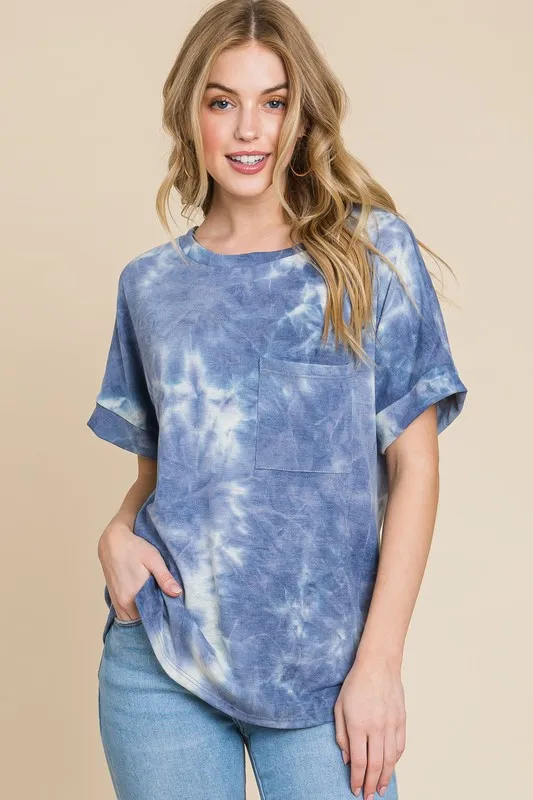 Tie-Dye Round Neck Short Sleeve T-Shirt