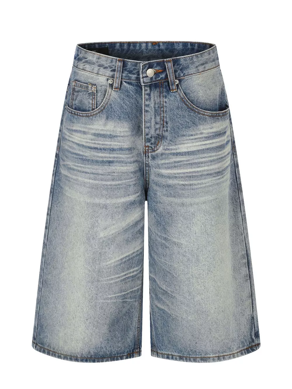 Men's Vintage Wash Wide Leg Denim Capris, image 2