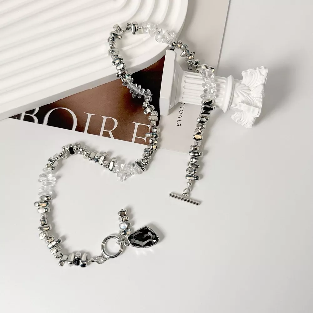 Chunky Gemstone Pendant Necklace, image 3