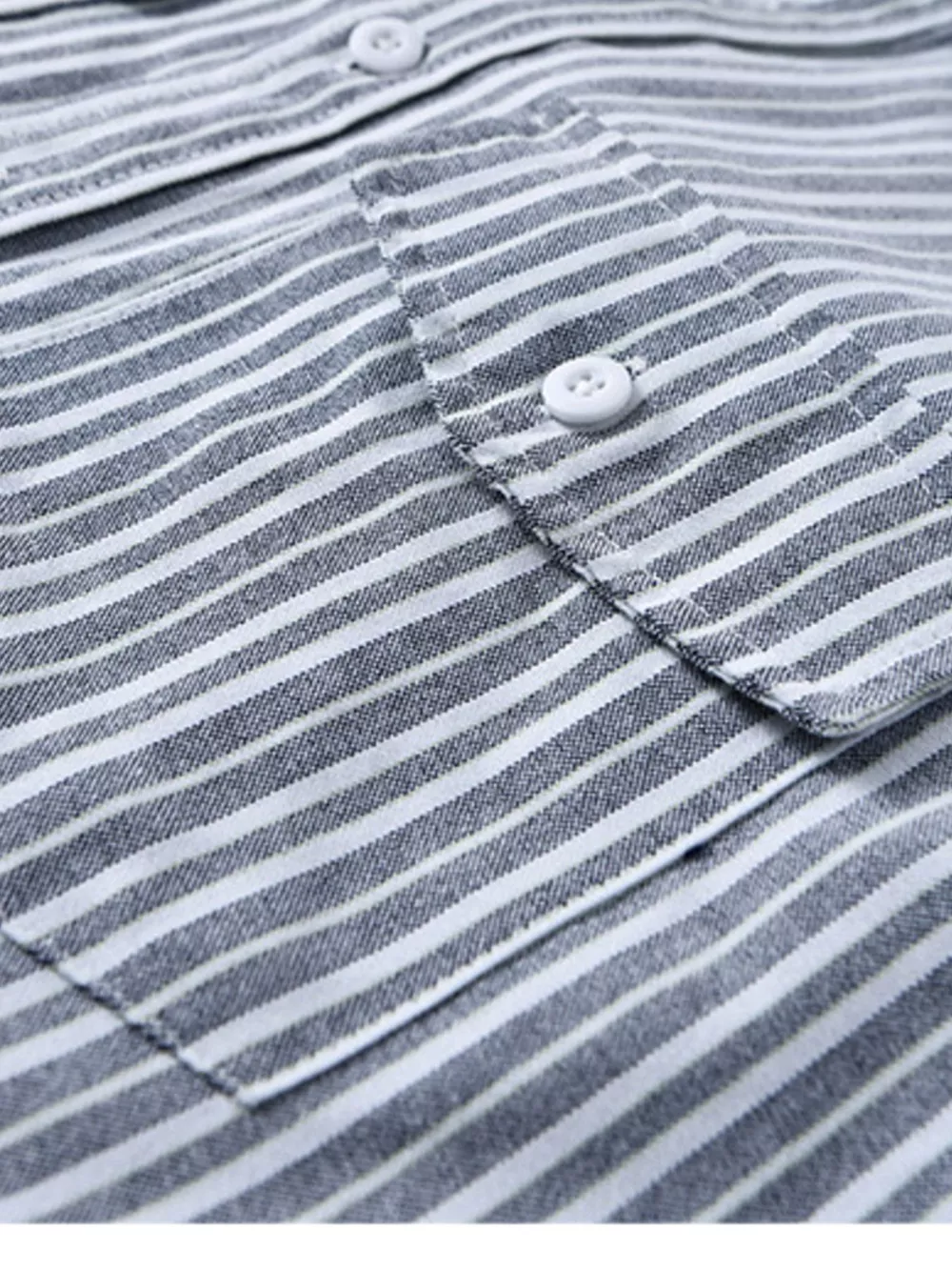 Men's Plus Size Striped Casual Long Sleeve Shirt, image 2