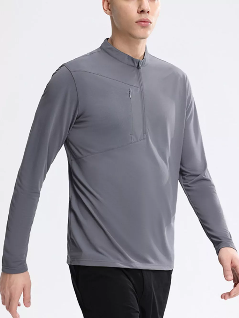 Men's Plus Size Slim Fit Quarter-Zip Sweatshirt, image 6