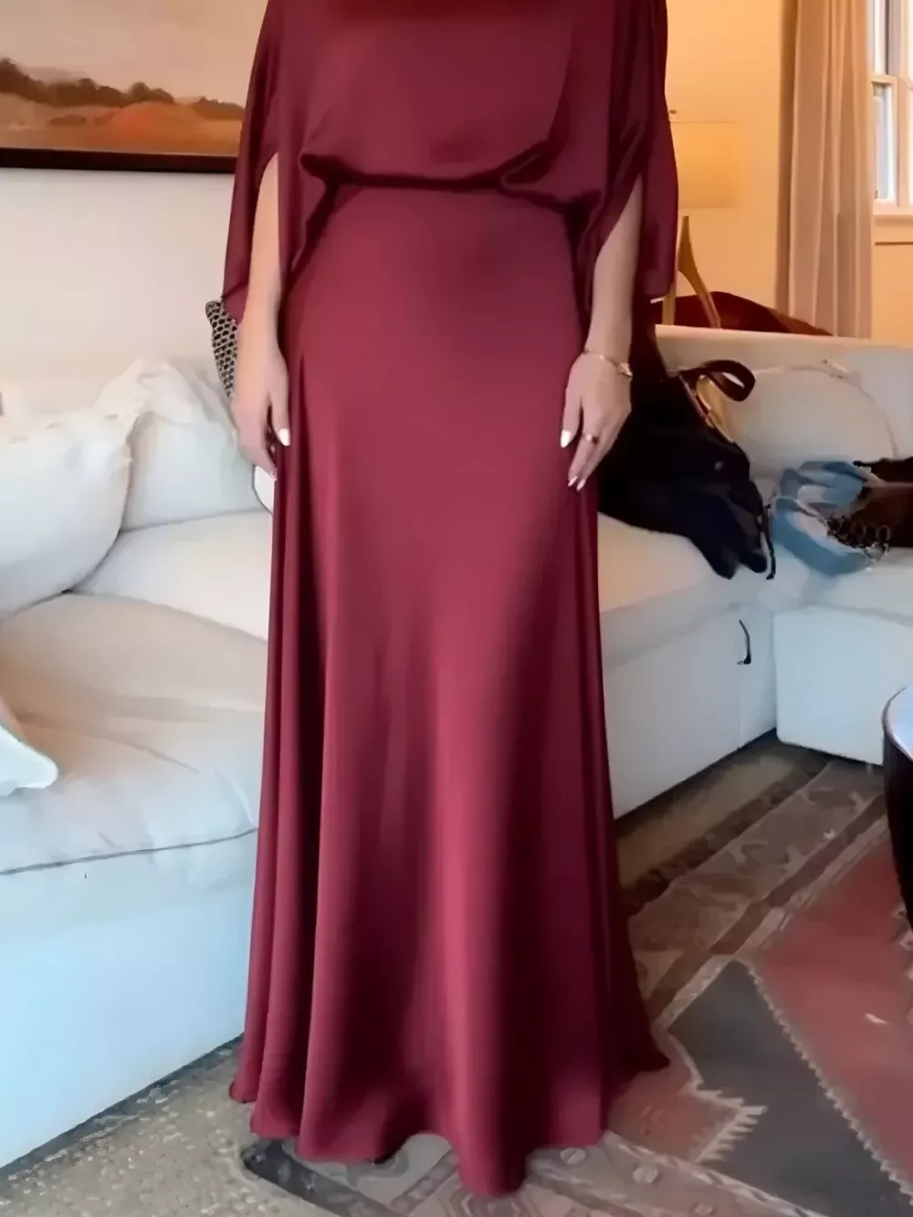Full Size Elegant Batwing Sleeve Maxi Dress Plus Size, image 4