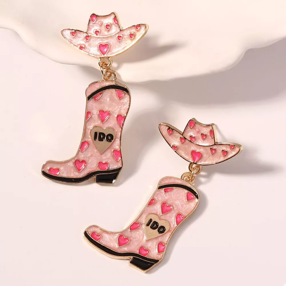 Cowgirl Hat and Boot Dangle Earrings, image 3