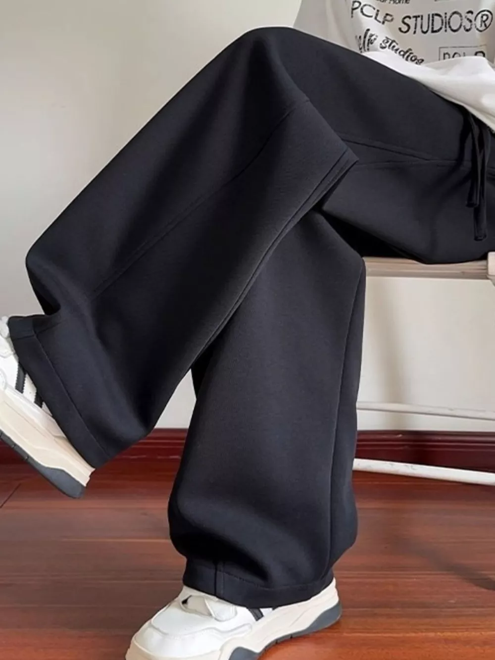 Men's Plus Size Drawstring Wide Leg Pants, image 4