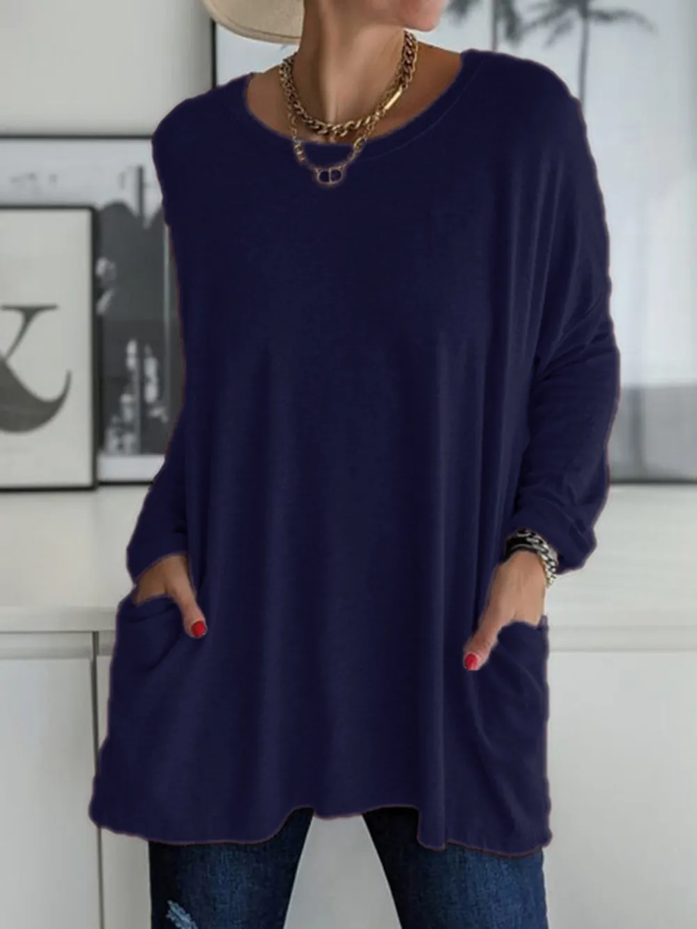 Full Size Round Neck Long Sleeve T-Shirt, image 19