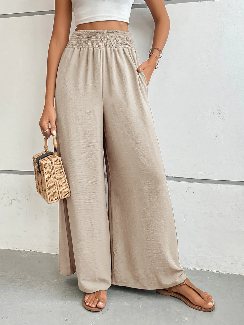 Wide Leg Pants with Pockets, image 26