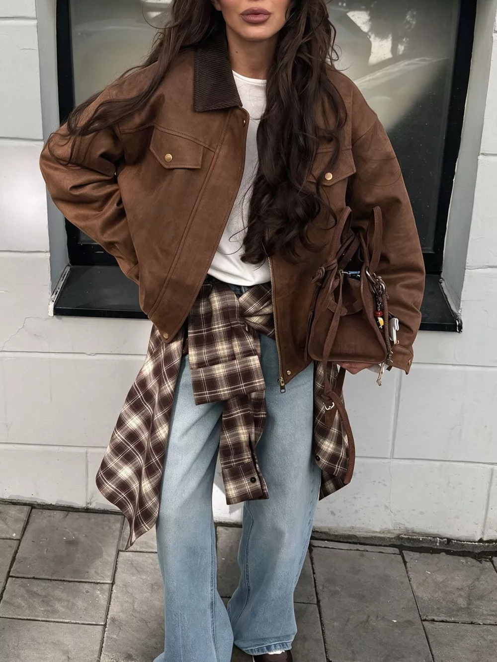 Corduroy Collar Zip-Up Jacket, image 4