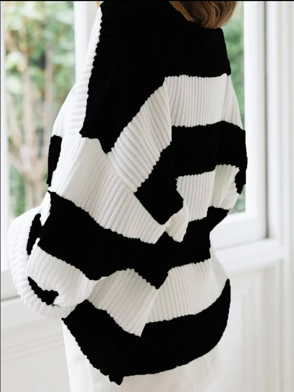 Contrast Striped Round Neck Sweater, image 12