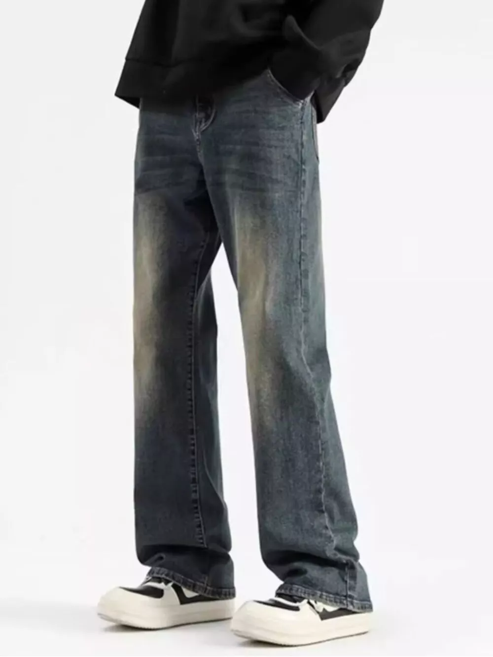 Men's Plus Size Vintage Wash Loose Fit Jeans