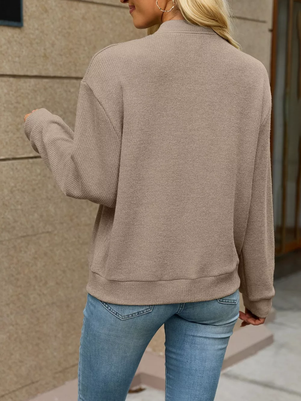 Zip-Up Dropped Shoulder Top, image 19