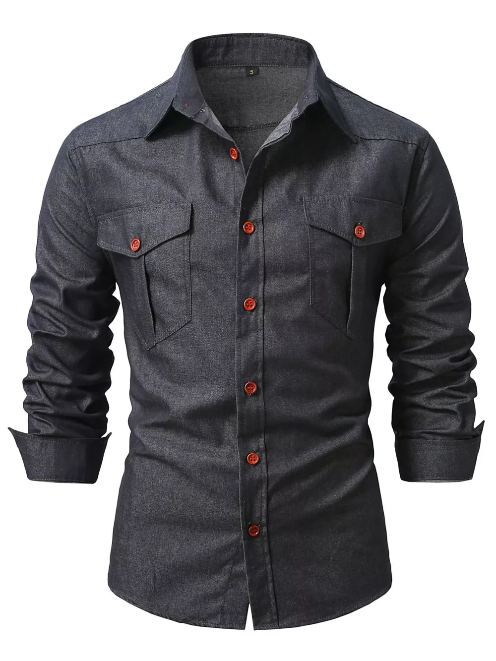 Men's Full Size Casual Long Sleeve Denim Shirt Plus Size