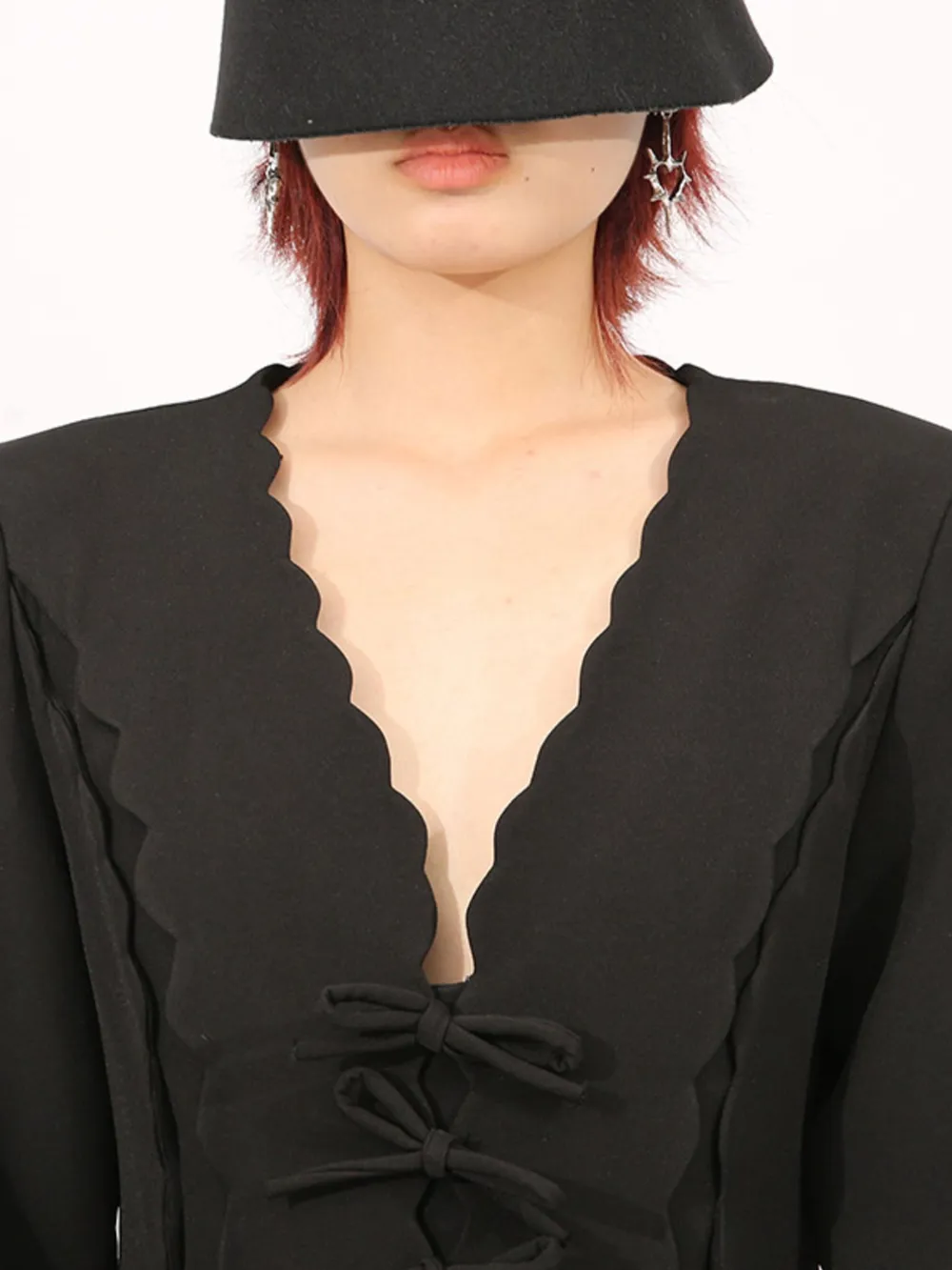 Long Sleeve Bow Front Midi Dress, image 3