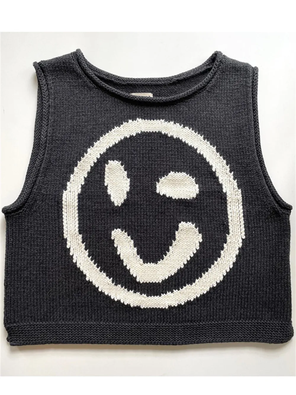 Smiley Round Neck Sweater Vest, image 18
