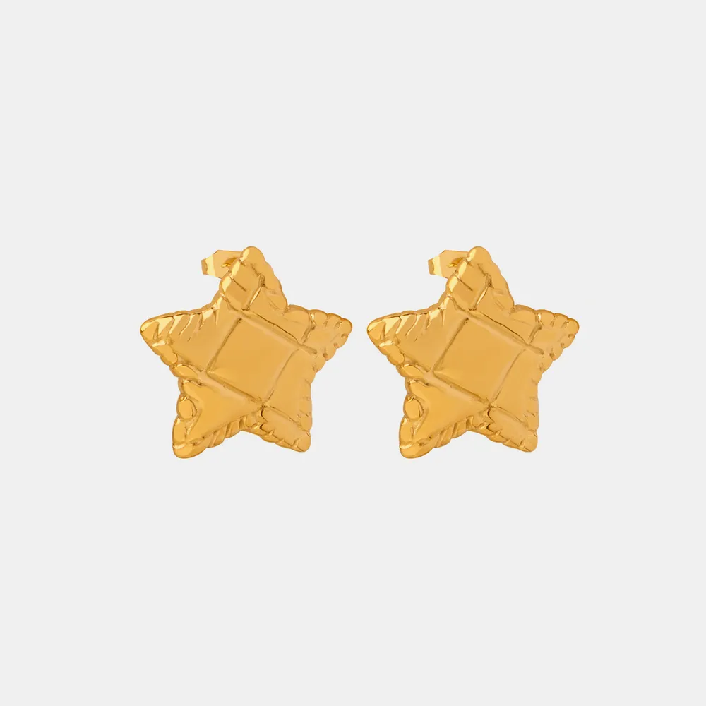 Titanium Steel Star Stud Earrings, image 5