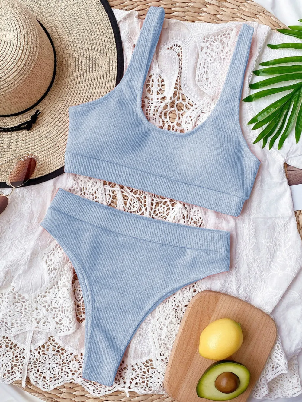 Scoop Neck Wide Strap Two-Piece Swim Set, image 18