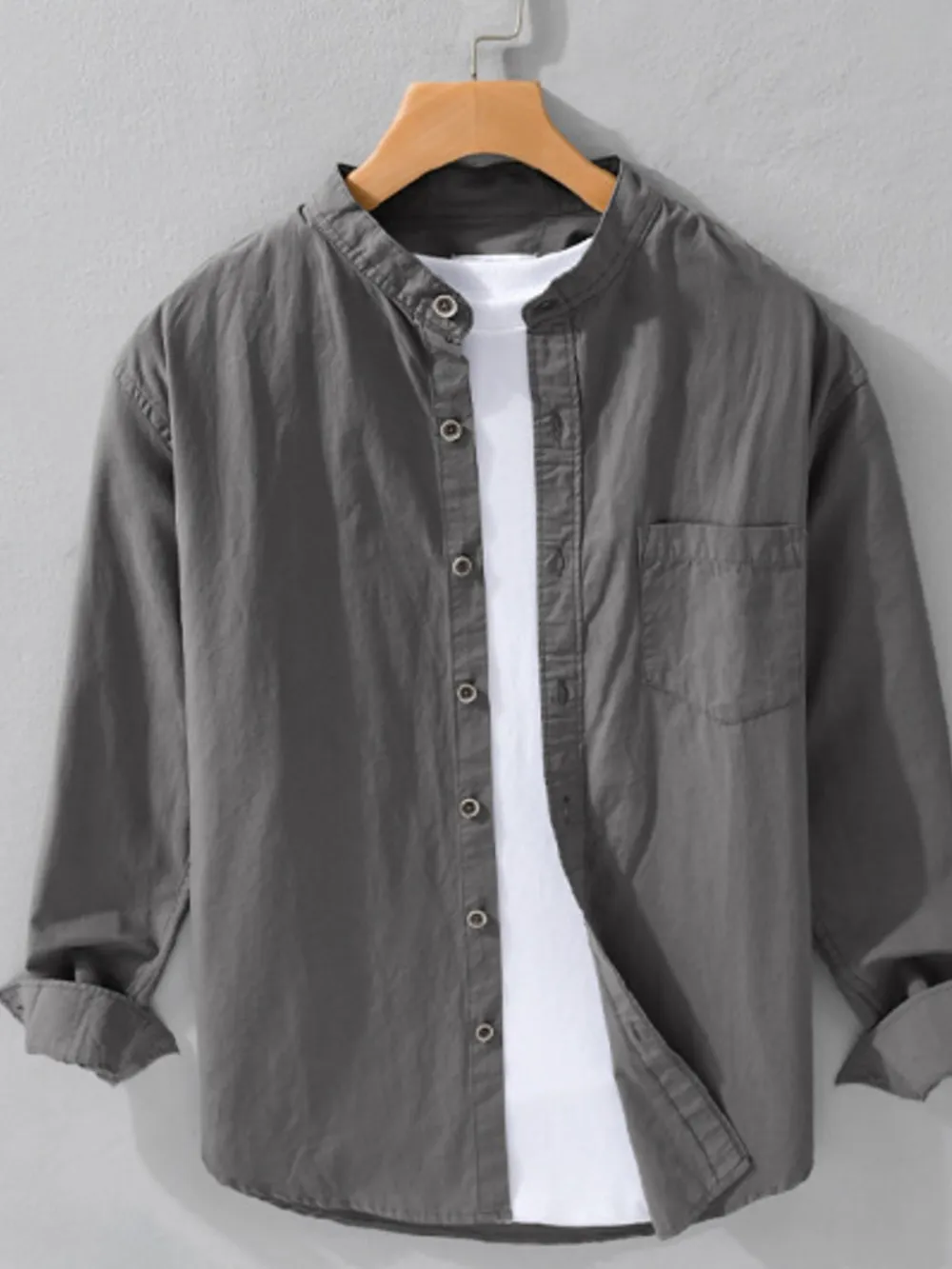 Men's Plus Size Button Up Long Sleeve Shirt, image 8