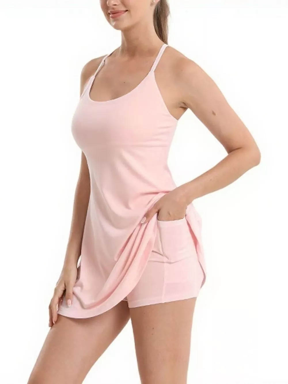 Scoop Neck Cami and Shorts Active Set, image 10