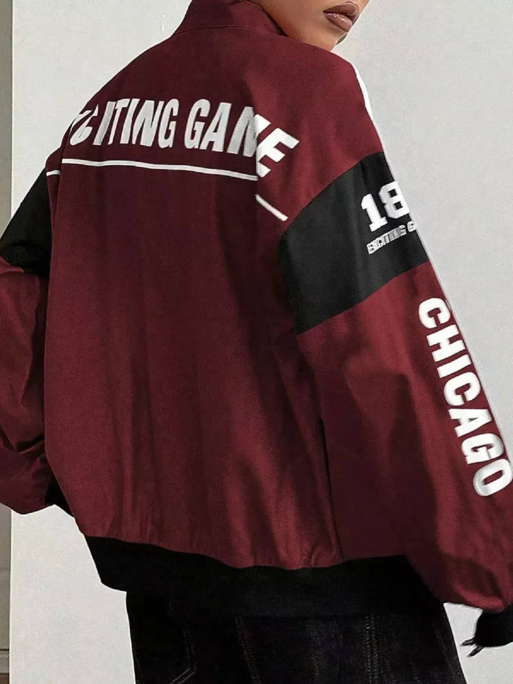 Letter Print Zip Up Jacket, image 25