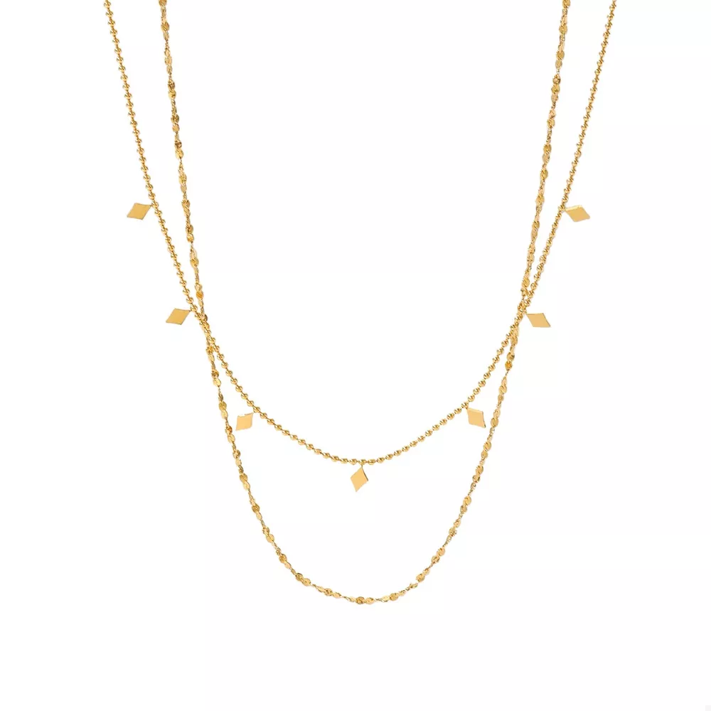 18K Gold-Plated Double Layered Necklace, image 8