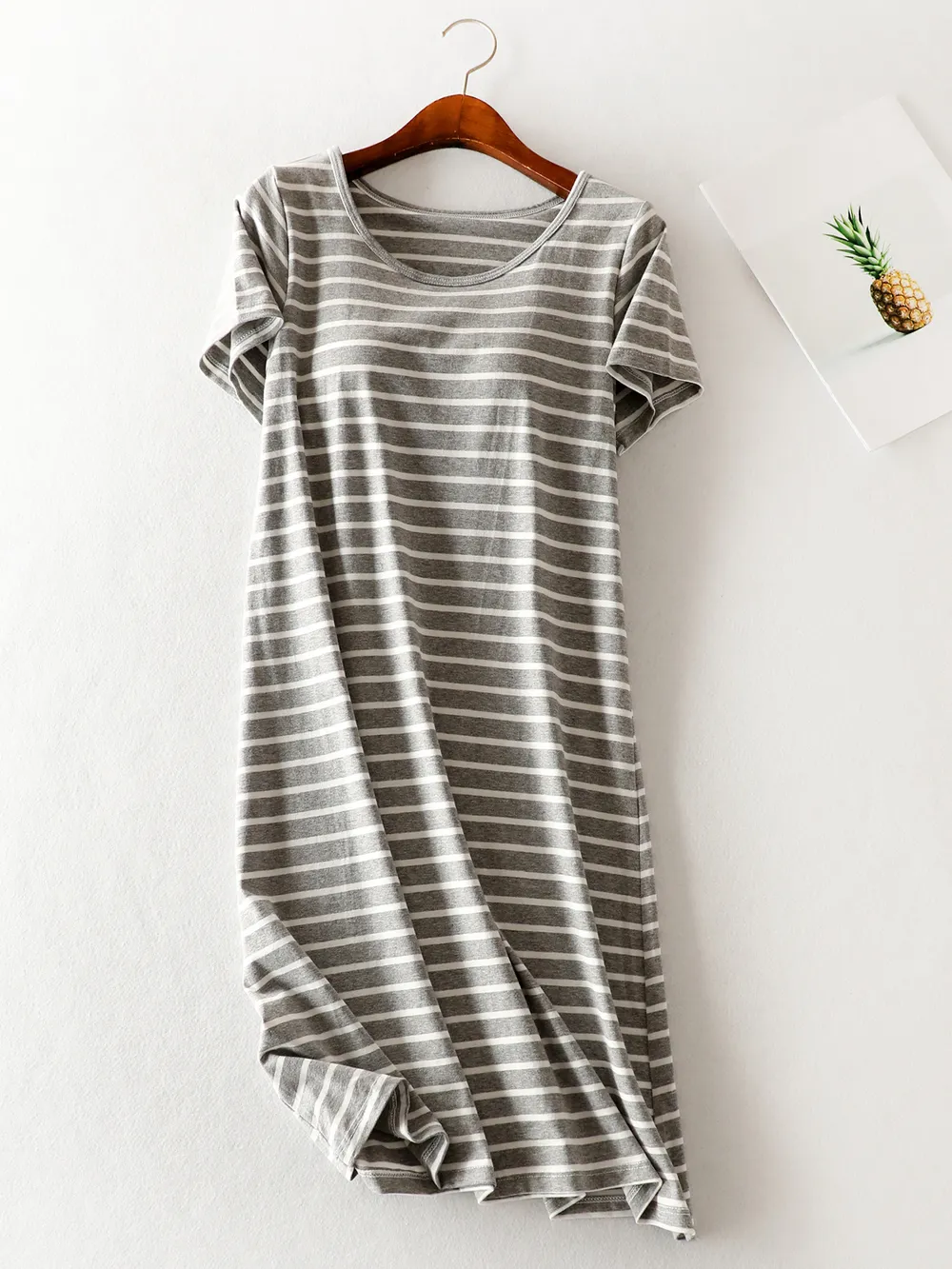 Striped Round Neck Short Sleeve Dress, image 14