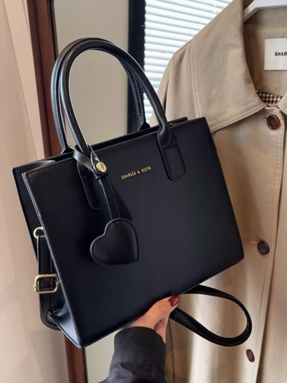 Top Handle Leather Crossbody Bag, image 4