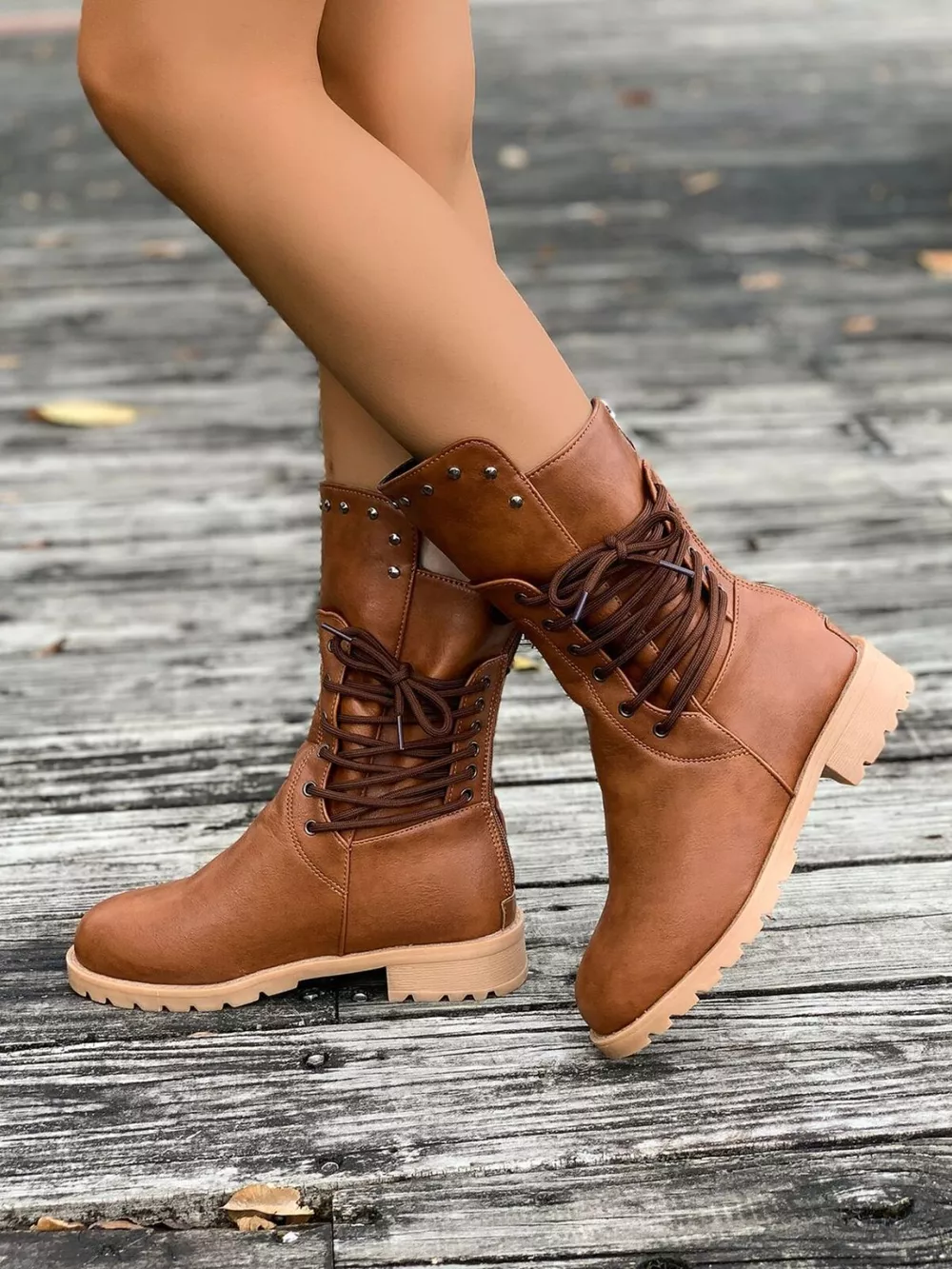 Round Toe Block Heels Boots, image 4