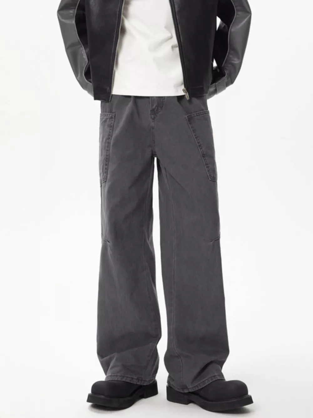 Men's Full Size Wide Leg Cargo Jeans Plus Size, image 10