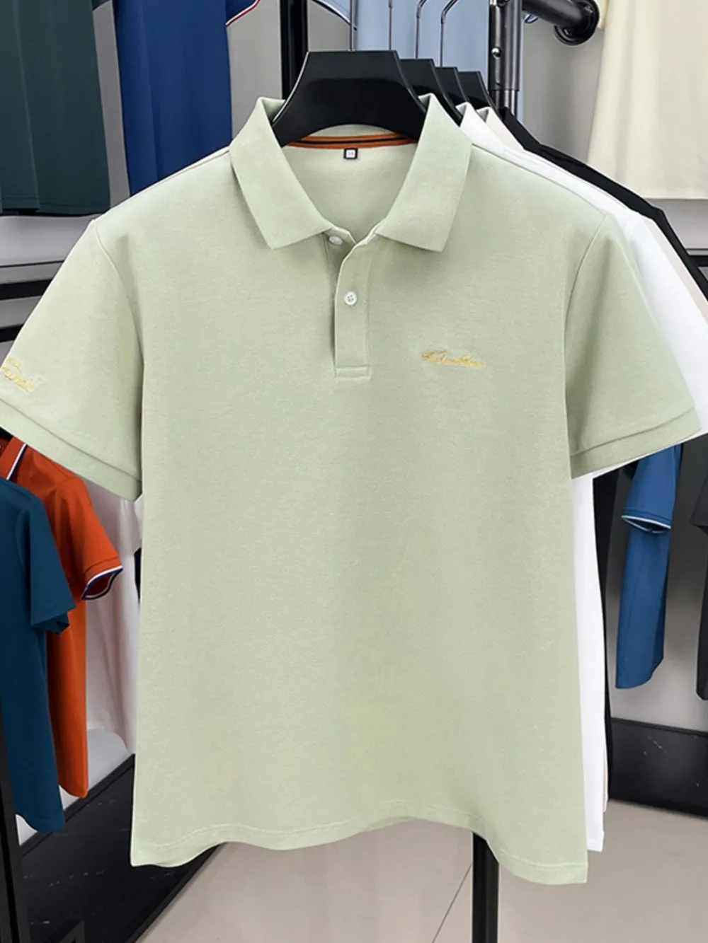 Men's Plus Size Button Detail Short Sleeve Polo, image 3