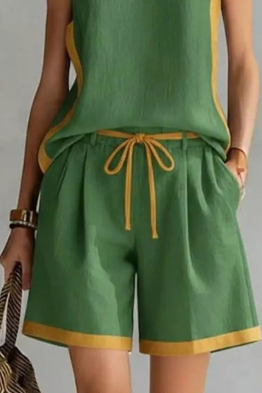 Contrast Trim Tank and Shorts Set, image 9