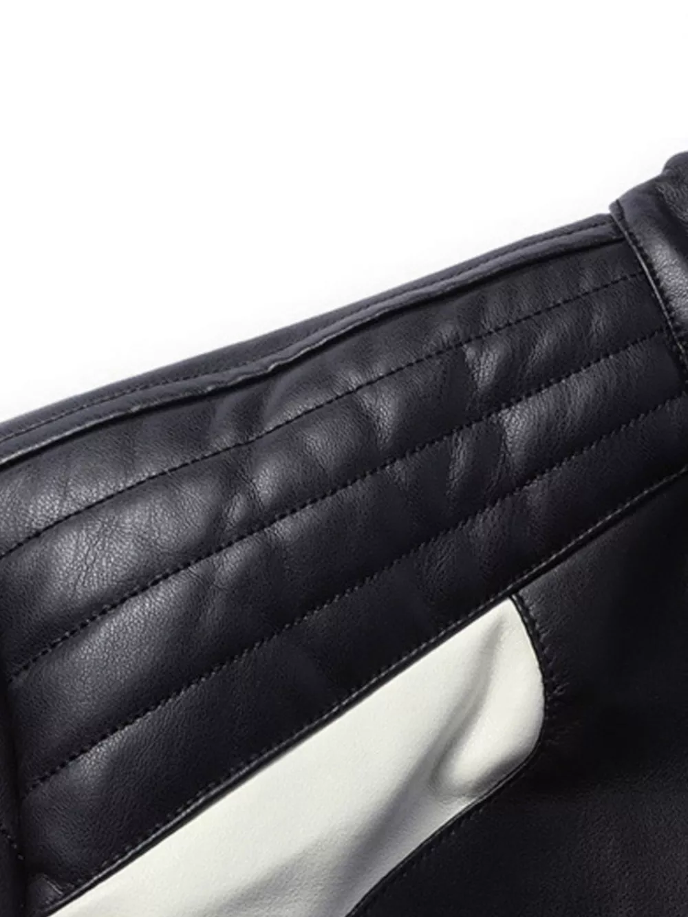 Men's Full Size Color Block Motorcycle Leather Jacket Plus Size, image 5