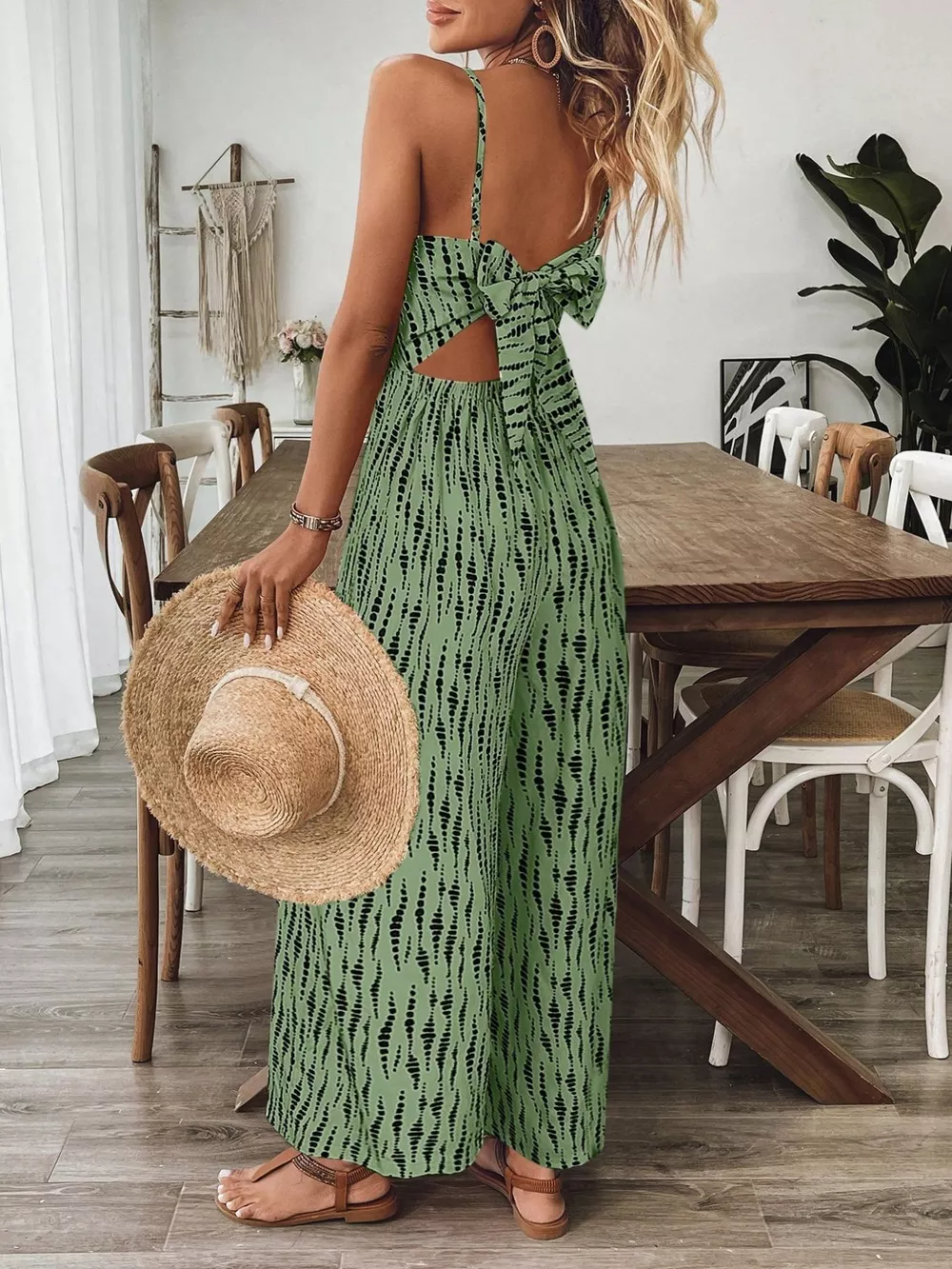 Spaghetti Strap Wide Leg Jumpsuit, image 6