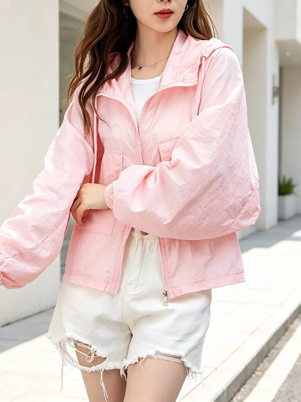 Lightweight Hooded Zip Up Jacket, image 5