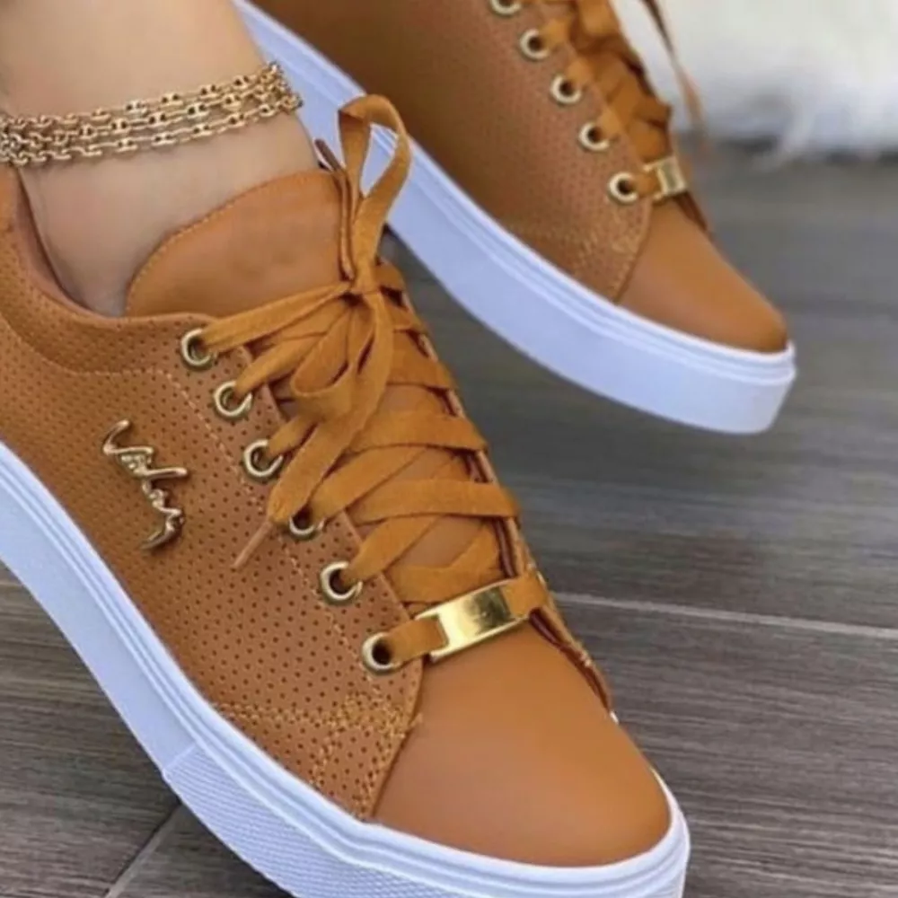 Lace Up Round Toe Sneakers, image 4