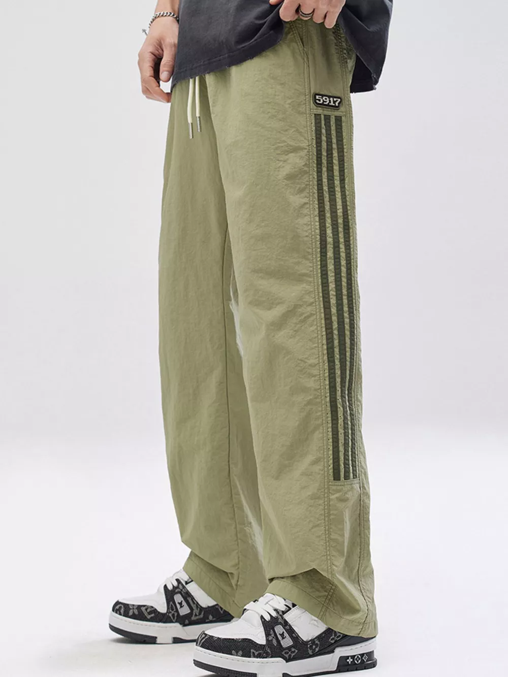 Men's Full Size Striped Wide Leg Pants Plus Size, image 8
