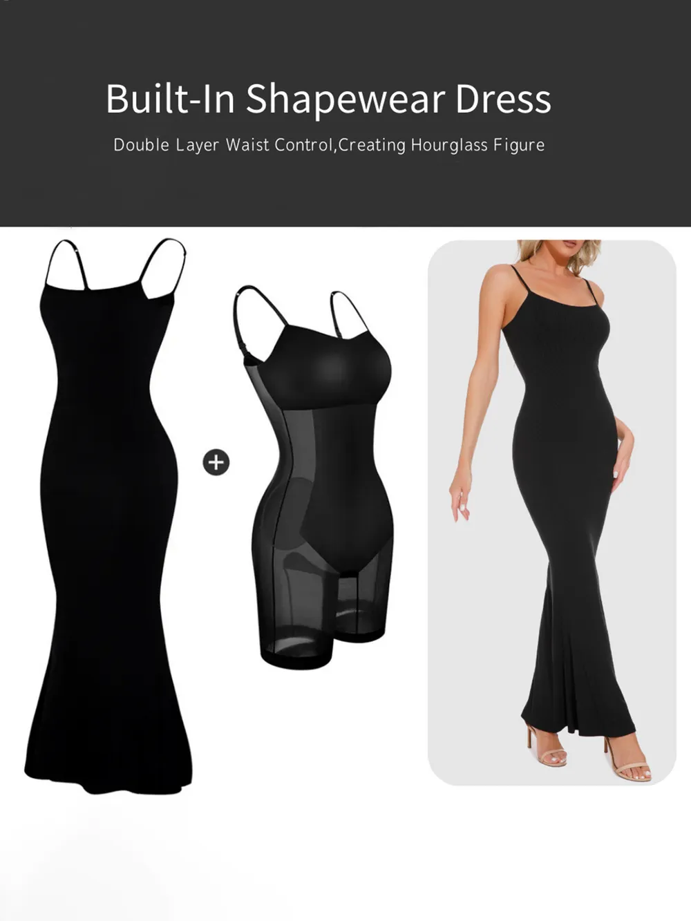 Built-In Shapewear Sleeveless Maxi Dress, image 10