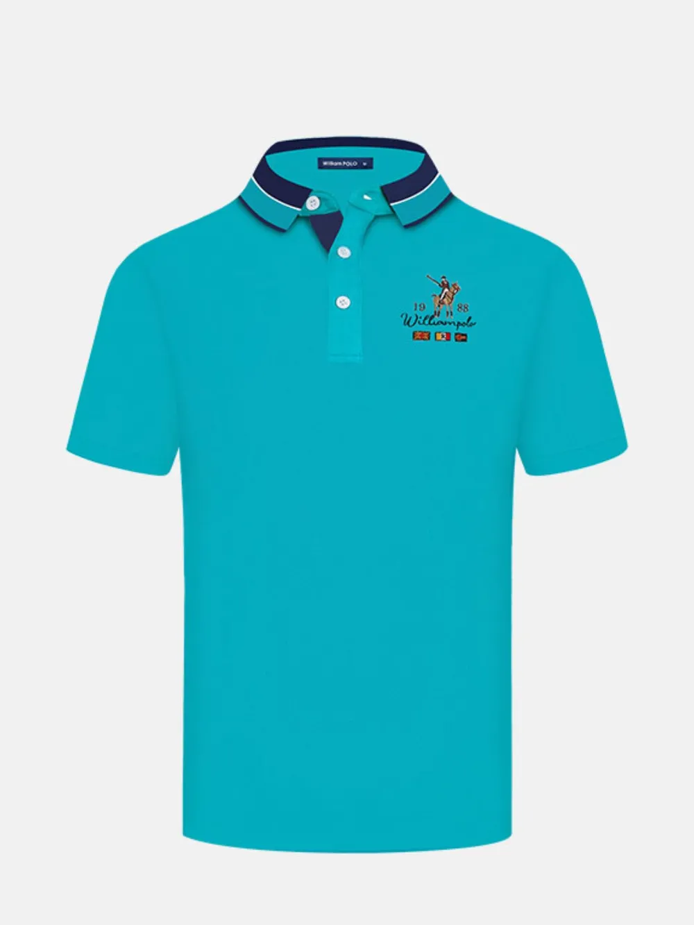 Men's Plus Size Embroidered Short Sleeve Polo, image 6