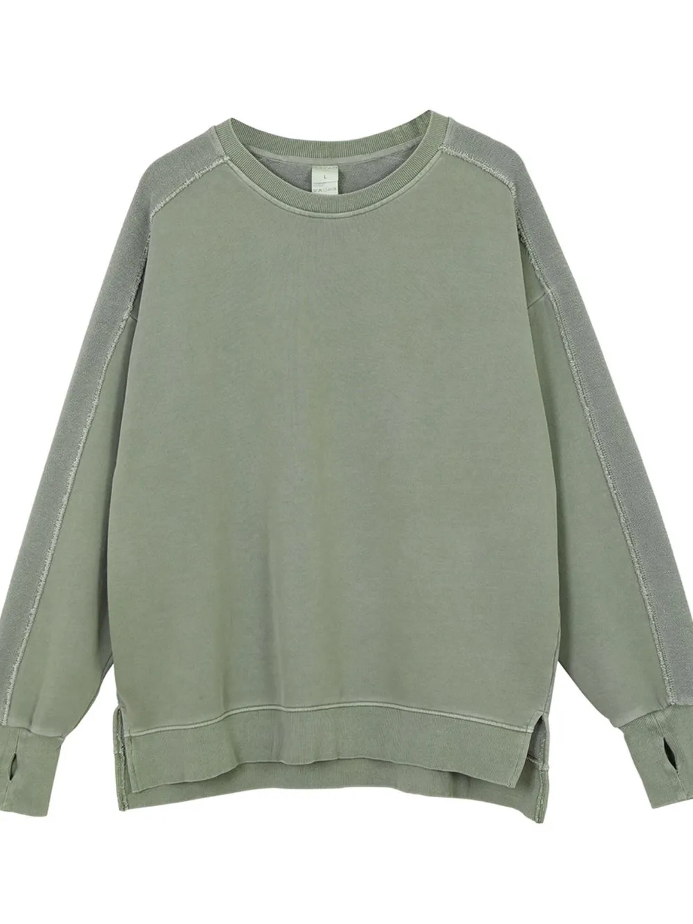 Men's Side Slit Round Neck Long Sleeve Sweatshirt, image 7