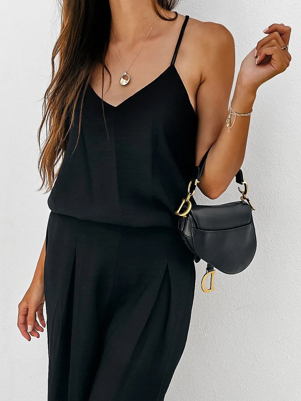 Spaghetti Strap Cami and Wide Leg Pants Set, image 6