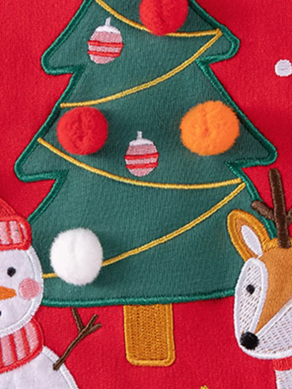 Children's Christmas Themed Sweatshirt and Striped Leggings Set, image 5