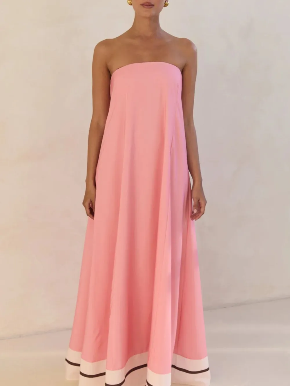 Smocked Printed Tube Maxi Dress, image 24