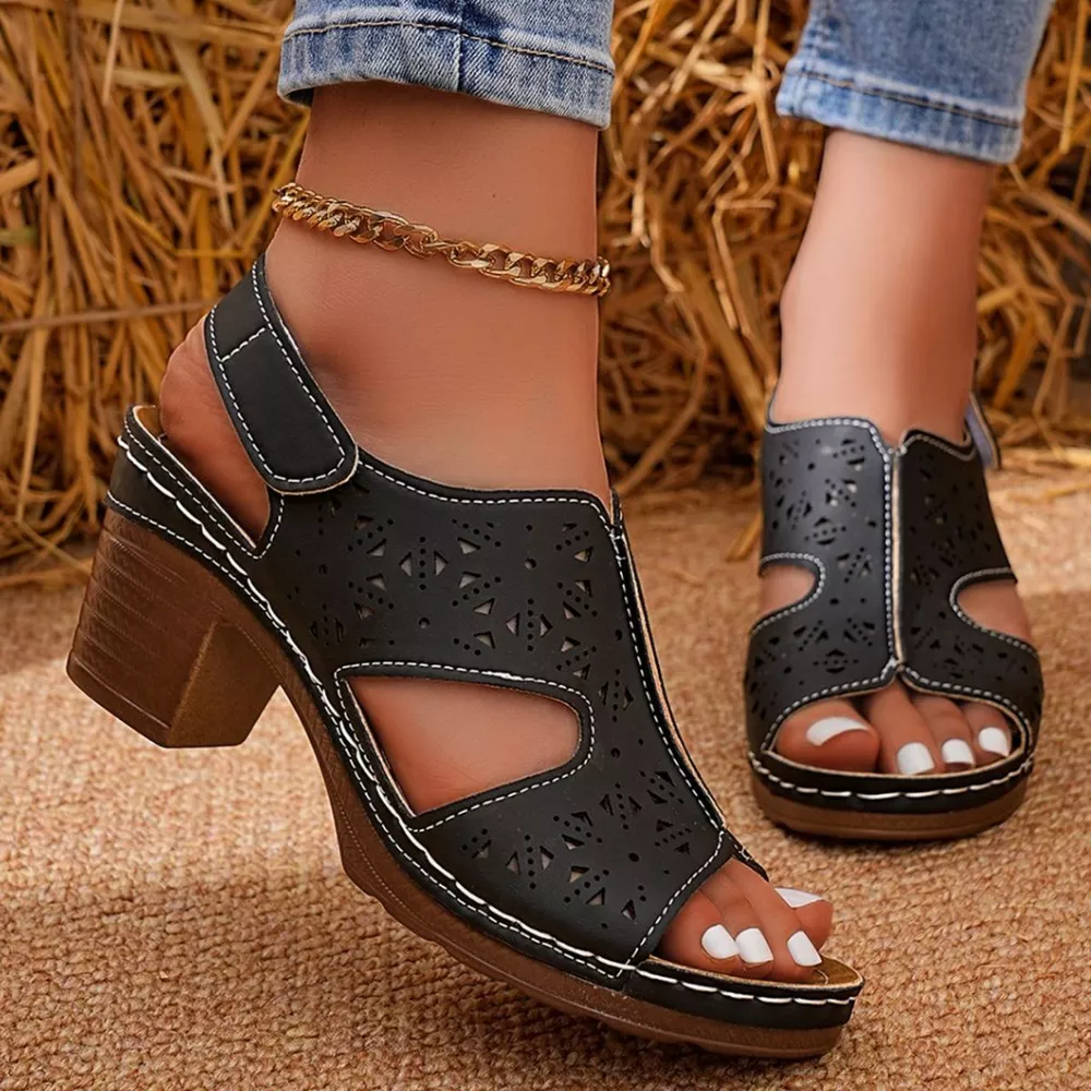 Open Toe Block Heels Sandals, image 12