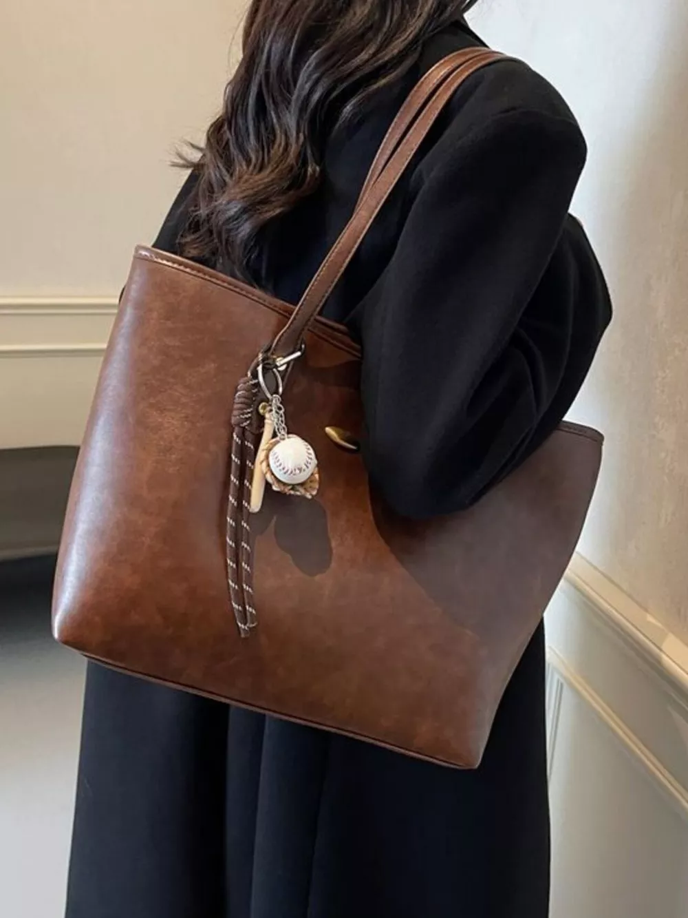 Vintage Style Leather Tote Bag, image 6